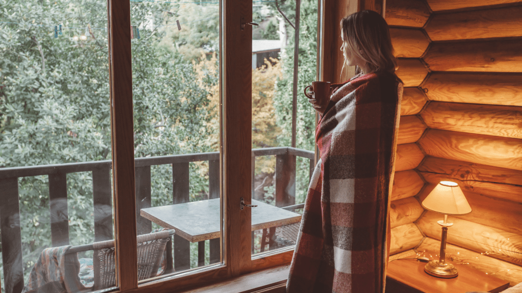 lady with blanket