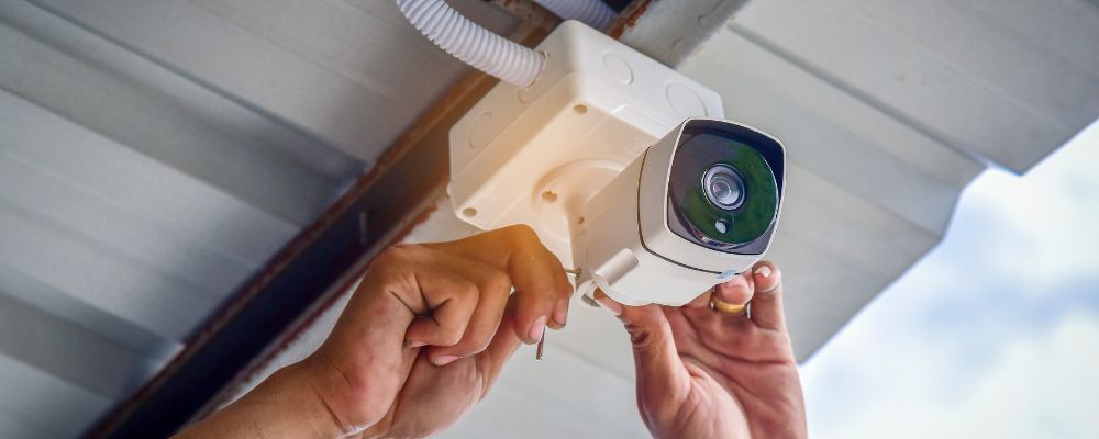  A CCTV camera inside a business storage unit