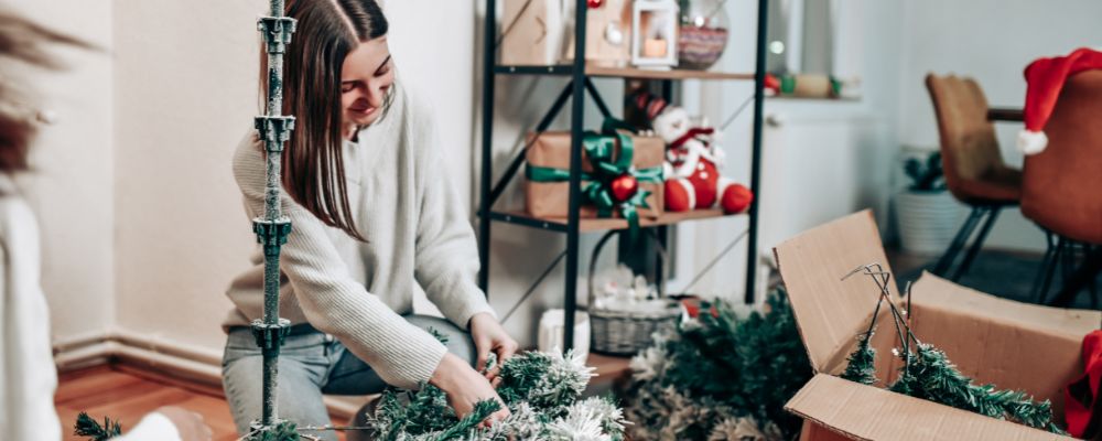 Decluttered guest room ready for Christmas