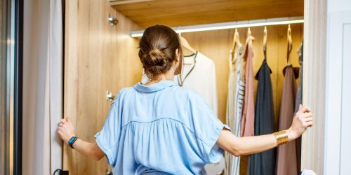 lady opening cupboard