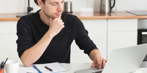 man working on laptop