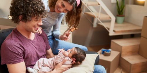 new parents with baby