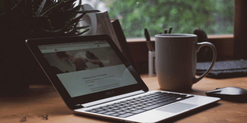 laptop and coffee mug