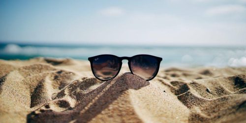 sunglasses on beach